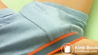 Boy wets his bed & cums