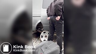 Canadian Guy Takes a Massive Turd and a Piss in the Junkyard