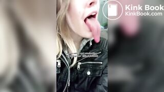 The girl's beautiful tongue and saliva 2