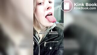 The girl's beautiful tongue and saliva 2