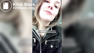 The girl's beautiful tongue and saliva 2