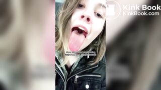 The girl's beautiful tongue and saliva 2