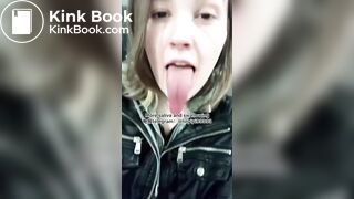 The girl's beautiful tongue and saliva 2