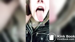 The girl's beautiful tongue and saliva 2