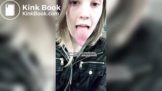 The girl's beautiful tongue and saliva 2
