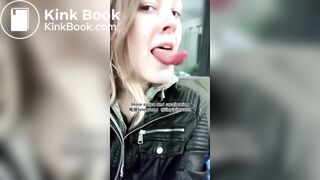 The girl's beautiful tongue and saliva 2
