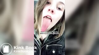 The girl's beautiful tongue and saliva 2