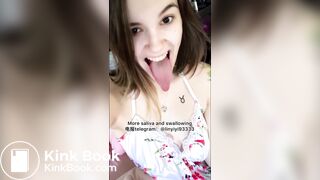 The girl's beautiful tongue and saliva 3
