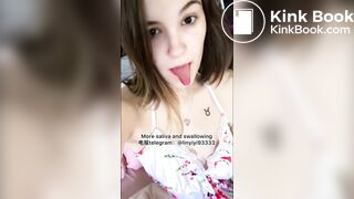 The girl's beautiful tongue and saliva 3