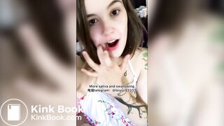 The girl's beautiful tongue and saliva 3