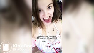 The girl's beautiful tongue and saliva 3