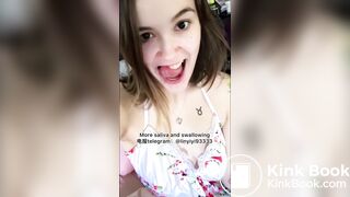 The girl's beautiful tongue and saliva 3