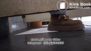 Beautiful girl poops in the toilet 86