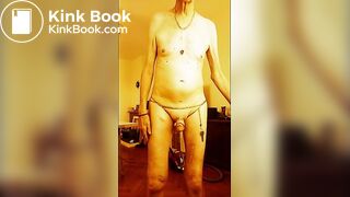 nude wearing chains bracelet and rings