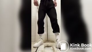 Handsome Chinese Guy Squat Toilet Shit