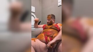 Kenneth Evensen Norwegian Lingerie Pig Smears His Own Shit All Over His Body