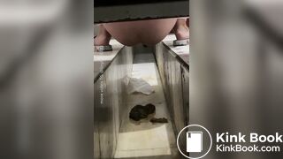 Beautiful woman poops in the toilet 2