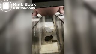 Beautiful woman poops in the toilet 2
