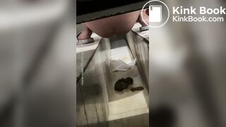 Beautiful woman poops in the toilet 2