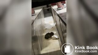 Beautiful woman poops in the toilet 2