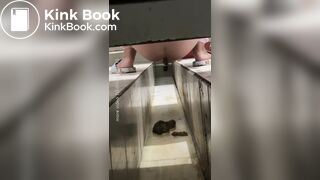 Beautiful woman poops in the toilet 2