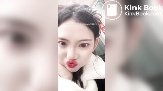 Girl's sexy long tongue