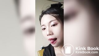 Girl's sexy long tongue