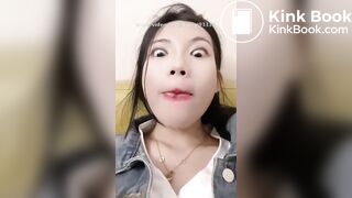 Girl's sexy long tongue