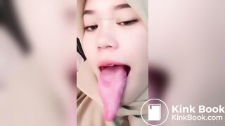 Girl's sexy long tongue 2