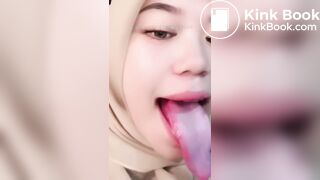 Girl's sexy long tongue 2