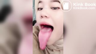 Girl's sexy long tongue 2