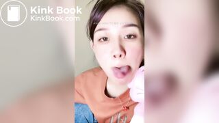 Girl's sexy long tongue 3