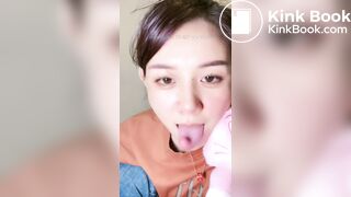 Girl's sexy long tongue 3