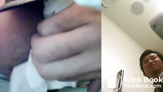 Young Japan Guy With Hairy Ass Takes a Shit (Bowl Cam)