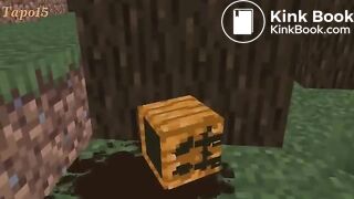 Minecraft girl diarrhea into pumpkin