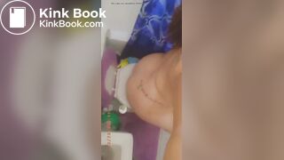 Cute BBW takes huge dump before shower