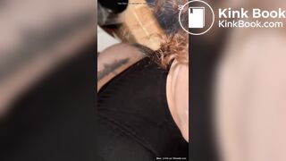 Girl with diarrhea in a public restroom