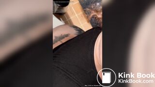 Girl with diarrhea in a public restroom