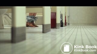 Asian girl has diarrhea in toilet scene