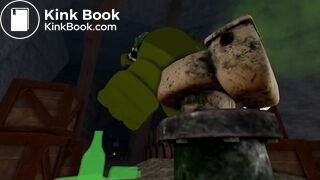 An Ogre Woman destroys the toilet