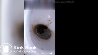 Girl pushing turd