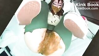 Extreme girl pooping a lot