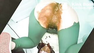 Extreme girl pooping a lot