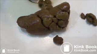 Sexy girl poops in sink