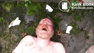Piss and scat at the side of the road