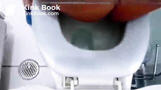 Brazilian girl pooping on toilet