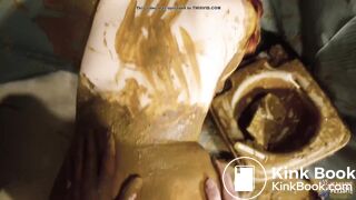 Camping Toilet Together - couple scat play with shit