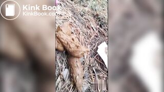 Woman scat in forest