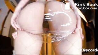 Hot girl poops her plastic pants and smears shit