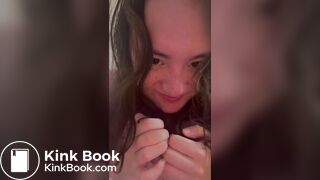 (2/25/26) Girl rubs hard turds on her boobs
